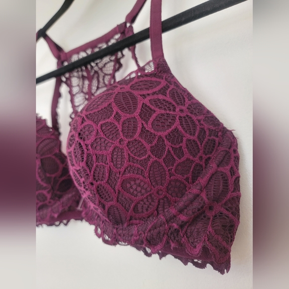 PINK Lace Floral Racerback Pushup Bra - Picture 4 of 11